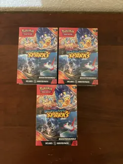 Pokemon TCG Scarlet & Violet Surging Sparks Booster Bundles Lot of 3x - Image 1