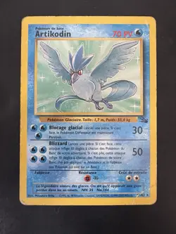 Pokemon Vintage FRENCH Articuno Fossil 17/62 Artikodin Non-Holo Rare HP WotC - Image 1