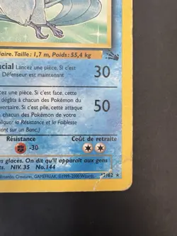 Pokemon Vintage FRENCH Articuno Fossil 17/62 Artikodin Non-Holo Rare HP WotC - Image 4