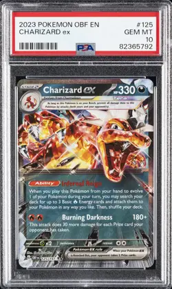 2023 POKEMON OBF EN-OBSIDIAN FLAMES #125 CHARIZARD EX PSA 10 - Image 1