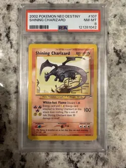 2002 POKEMON NEO DESTINY #107 SHINING CHARIZARD PSA 8 - Image 1