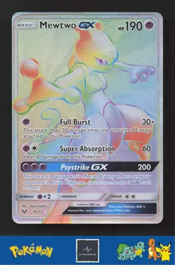2017 Pokemon SM Shining Legends 76/73 Mewtwo GX - Image 1