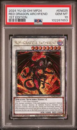 2024 YU-GI-OH! MP24-25TH ANV TIN: DUELING MIRRORS RED DRAGON ARCHFIEND PSA 10 - Image 1