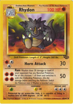 Rhydon 45/64 Jungle Regular Vintage Pokemon Card - Image 1