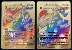 Urshifu Rapid Strike & Single Strike Vmax Rainbow Gold Foil Display Card - Image 1