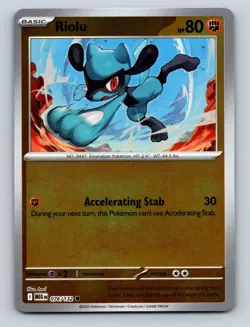Riolu Reverse Holo Mega Evolution #076/132 Pokemon Card - Image 1