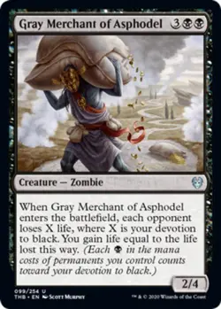 MTG magic cards 1x Gray Merchant of Asphodel Theros Beyond Death NM-Mint, Englis - Image 1