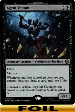 1x - Agent Venom - FOIL #49 - Marvel's Spider-Man - NM MTG - Image 1