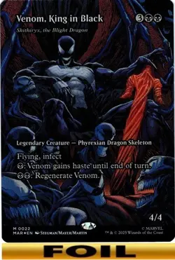 1x - Venom, King in Black / Skithiryx, the Blight Dragon - FOIL BORDERLESS MTG - Image 1