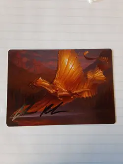 MTG Art Series Adult Gold Dragon #58 GOLD SIGNATURE - AFR NM - Image 1