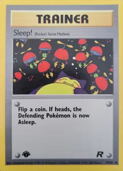 Pokemon 1st Edition Trainer Sleep! 79/82 Team Rocket WOTC Vintage LP - Image 1