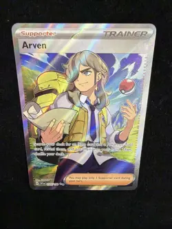 Pokemon Scarlet & Violet SV1en 235/198 Arven Ultra Rare Trainer silver stars - Image 1