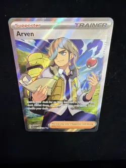 Pokemon Scarlet & Violet SV1en 235/198 Arven Ultra Rare Trainer silver stars - Image 2