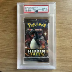 2019 Pokemon INT'L Hidden Fates Foil Booster Pack Charizard Art PSA 10 Gem Mint - Image 1