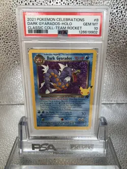 2021 Pokemon SWSH Celebrations Dark Gyarados Classic Collection #8/82 PSA 10 - Image 1