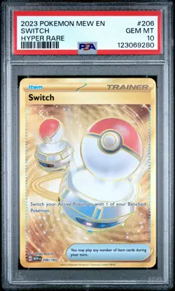 2023 POKEMON MEW EN-151 HYPER RARE #206 SWITCH PSA 10 - Image 1
