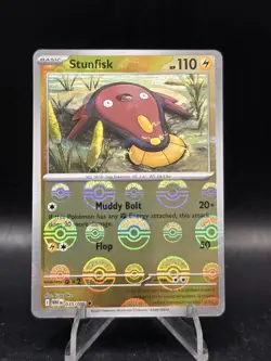 Pokemon TCG Stunfisk 035/086 (Poke Ball Pattern) Sv: White Flare Holo NM - Image 1