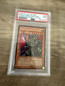 YuGiOh Chaos Command Magician 1st Edition PSA 9 MFC-068 Magician's Force gem - Image 1