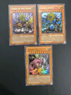 🔥 YUGIOH Great SPHINX Set Of 3 Full Ultra HOLOFOIL ANDRO THEINEN TELEIA EP1-EN - Image 1