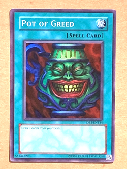 yugioh Pot Of Greed Super Rare Db1-EN134 Super North American Near Mint - Image 1