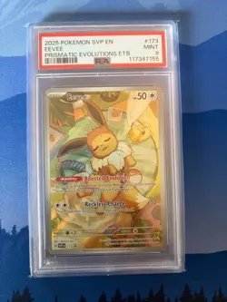 Prismatic Evolutions ETB Black Star Promo Eevee SVP SV 173 PSA 9 (2 cards!) - Image 2