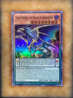 Yugioh Chaos Emperor, the Dragon of Armageddon YCSW-EN011 Super PRIZE CARD NM - Image 1