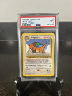 PSA 9 Dragonite 5 Black Star Promo Movie 1999 Pokemon Card - Image 1