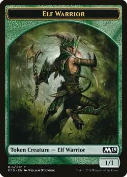 Elf Warrior Token 10x - Green - O'Connor Art - M19 Core Set 2019 MTG Magic NM - Image 1