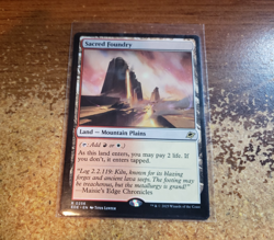Sacred Foundry - Edge of Eternities EOE - Near Mint Rare Shock Land - Image 1