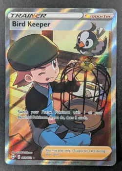 Pokemon TCG Bird Keeper Full Art Holo Card 066/072 Shining Fates Ultra Rare - Image 1