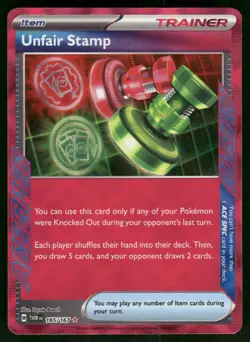 Unfair Stamp 165/167 ACE SPEC Rare Holo NM Pokemon SV06: Twilight Masquerade - Image 1