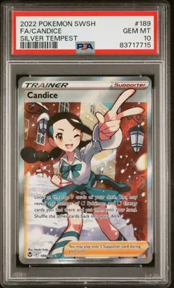 Pokemon Sword And Shield Silver Tempest Candice Full Art #189 PSA 10 GEM MINT - Image 1