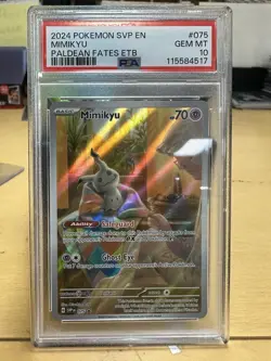 2024 Pokemon SVP EN Paldean Fates ETB #075 Mimikyu PSA 10 GEM MINT - Image 1