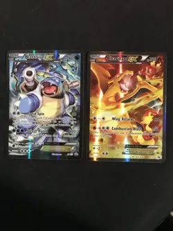 Pokemon Blastoise EX Charizard XY 121 XY122 Black Star Promo Full Art - Image 1