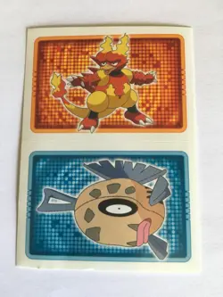STICKER POKEMON N°126 " MAGMAR " N°349 " FEEBAS " MERLIN TOPPS SERIE 2005 - Image 1