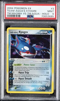 2004 POKEMON EX TEAM MAGMA VS TEAM AQUA #3 TEAM AQUA'S KYOGRE-HOLO PSA 9 - Image 1