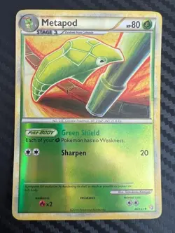 Pokemon TCG Metapod HeartGold SoulSilver 46/123 Uncommon Reverse Holo NM - Image 1