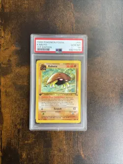 1999 Pokemon Fossil Kabuto 50/62 1st Edition PSA 10 - Image 2