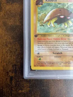 1999 Pokemon Fossil Kabuto 50/62 1st Edition PSA 10 - Image 3