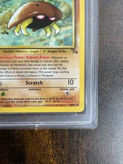 1999 Pokemon Fossil Kabuto 50/62 1st Edition PSA 10 - Image 4