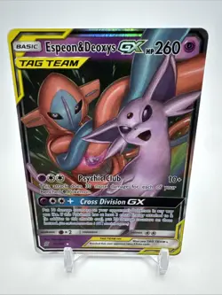 Pokemon TCG Espeon & Deoxys GX 72/236 Sm-Unified Minds Ultra Rare Holo Near Mint - Image 1