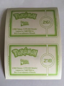 STICKER POKEMON HOLO FOIL N°231 POOCHYENA N°218 SLUGMA MERLIN TOPPS SERIE 2005 - Image 2