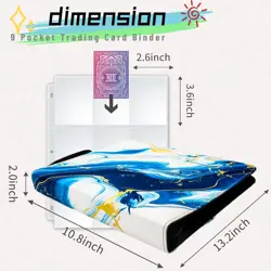 Top Loader Binder, 9 Pocket Trading Card Binder, Zippered Card Collection Bin... - Image 4