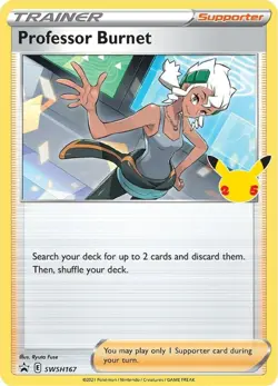 Pokemon Sword & Shield Promo Professor Burnet (Celebrations) SWSH167 Card - Image 1