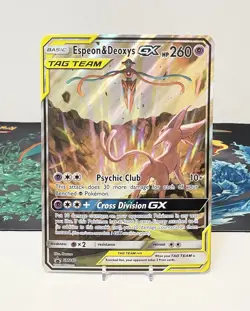 Espeon & Deoxys GX - SM240 -JUMBO Promo Ultra Rare Pokemon Card (Sun & Moon) - Image 1