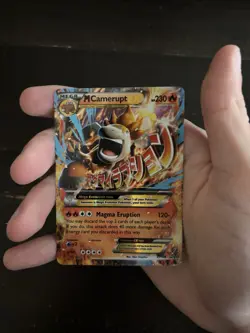 Pokemon Mega Camerupt EX Holo Card 230 HP Magma Eruption Attack - Image 1