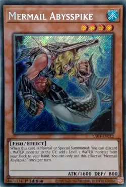 RA04-EN012 MERMAIL ABYSSPIKE SECRET RARE 1ST EDITION YuGiOh CARD - Image 1