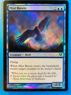 MTG 1x FOIL Mist Raven # 67 Avacyn Restored Pauper Magic the Gathering x1 NM - Image 1