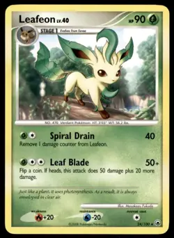 2008 Pokemon Diamond & Pearl - Majestic Dawn Leafeon #24 Light Play - Image 1