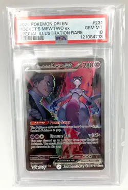 2025 Team Rocket’s Mewtwo ex POKEMON DRI EN SIR #231 PSA 10 Gem Mint, Ships Free - Image 1